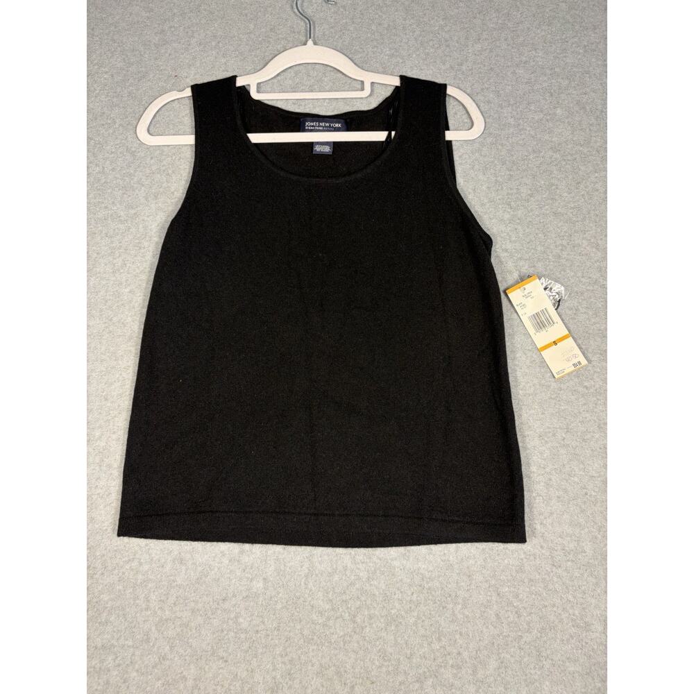 Jones New York Signature Petite Line Black Crew Neck New With Tags Size PS